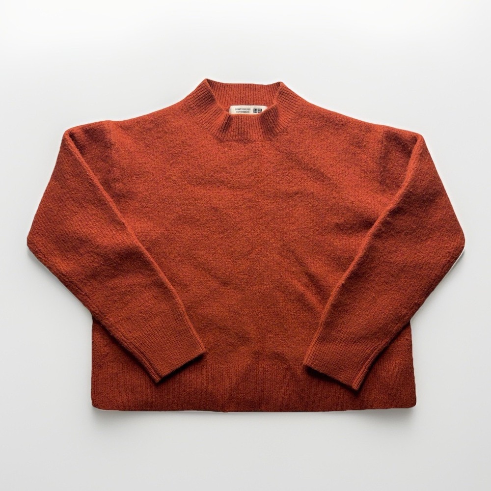 Uniqlo x Comptoir des Cotonniers Wool Sweater Womens L Orange Crewneck Cropped